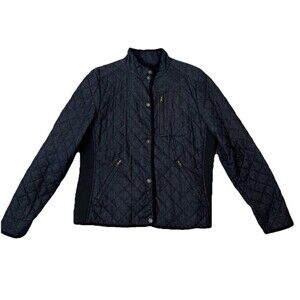 VTG LRL Lauren Jeans Co Jacket Womens  Large (?) Quilted Denim Equestrian Print